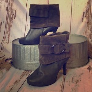 Grey booties with heel
